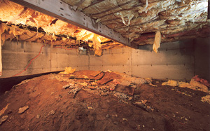 Crawl Space Moisture Barrier before in Lynchburg