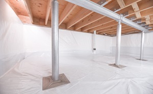 Crawl space structural support jacks installed in Martinsville