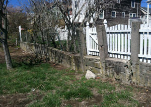 a retaining wall installed in Frederick