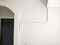 Drywall cracking due to foundation settlement in Staunton