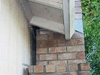 A chimney leaning away from the home on a Spotsylvania foundation
