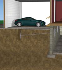 A street creep repair system implementing foundation wall anchors in a Salem home.