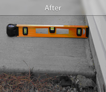 Sunken concrete patio repair & leveling