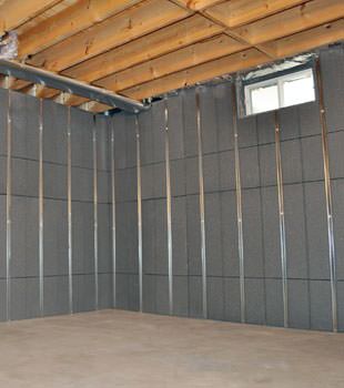 Installed basement wall panels installed in Alexandria