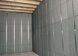 Foamax insulation and metal studs making up our Basement to Beautiful panels